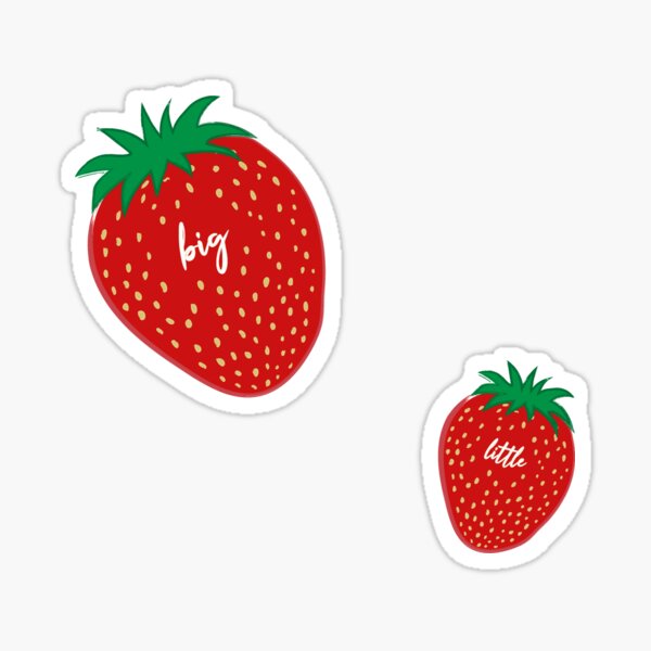 big/little strawberry Sticker for Sale by rotomtoms