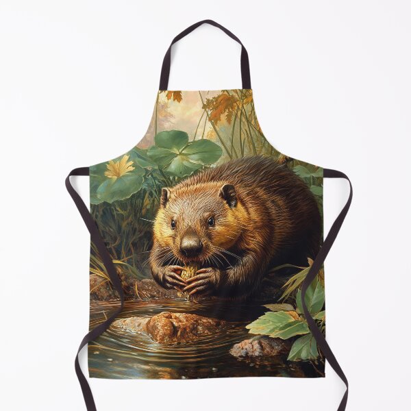 Item preview, Beaver eating from river in forest - Wildlife photo designed and sold by TheArtistOf2022.