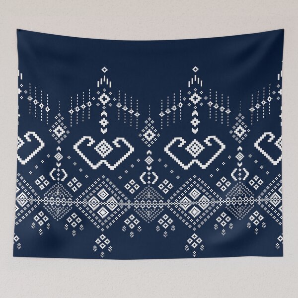 Item preview, Mini white flowers modern ethnic pattern designed and sold by _Patternique_.