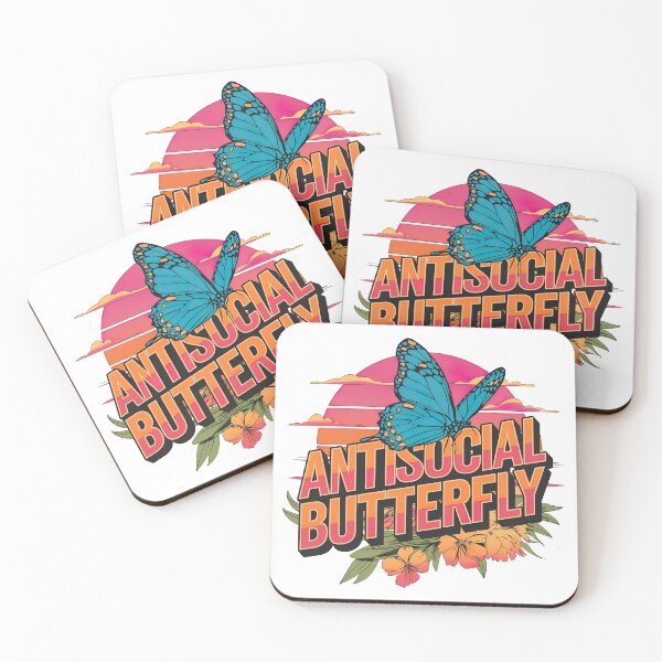 Item preview, Antisocial Butterfly, Anti Social Butterfly Retro Introverted Design designed and sold by graphic-genie.