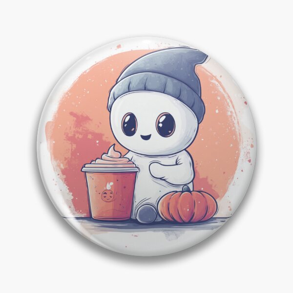 Item preview, Cute Ghost with pumpkin spice latte designed and sold by Proteinmalac.