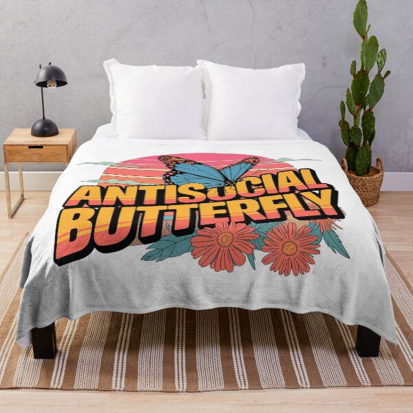 Item preview, Antisocial Butterfly, Anti Social Butterfly Retro Introverted Design designed and sold by graphic-genie.