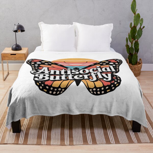 Item preview, Antisocial Butterfly, Anti Social Butterfly Retro Introverted Design designed and sold by graphic-genie.