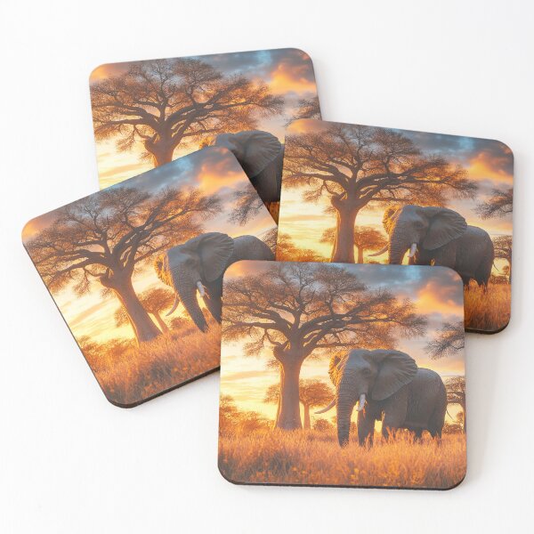 Item preview, Elephant standing in forest with hazy sunrise - Wildlife photo 2 designed and sold by TheArtistOf2022.