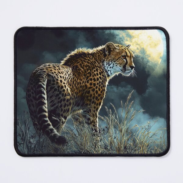 Item preview, A Cheetah gazing through the fields at night - Wildlife photo designed and sold by TheArtistOf2022.