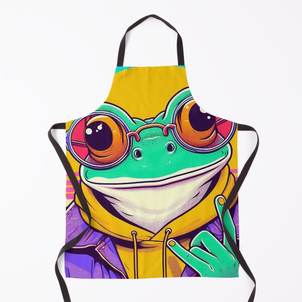 Item preview, Cool vintage frog with glasses and a hoodie designed and sold by Silbays.