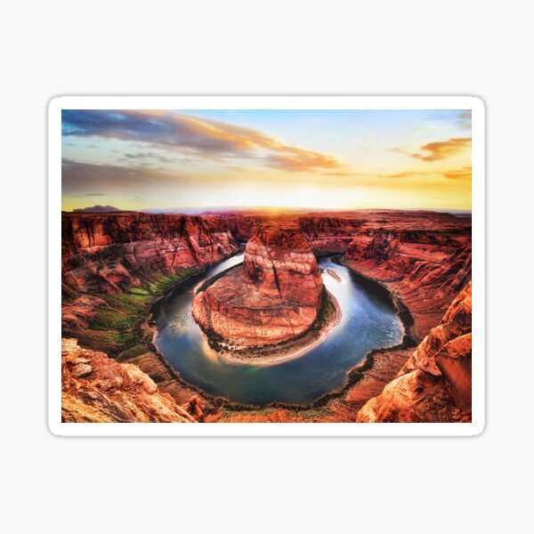 Item preview, The Horseshoe bend in the Grand Canyon at sunset - Landscape photo designed and sold by TheArtistOf2022.