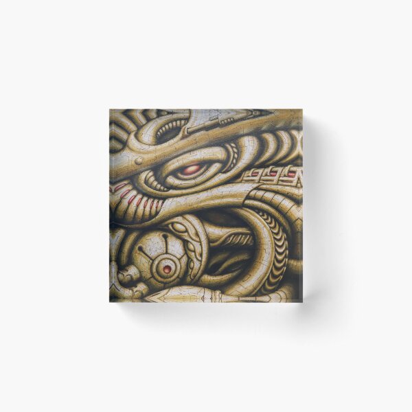 Item preview, Psychedelic biomechanical acrylic painting designed and sold by psiloglyphs.
