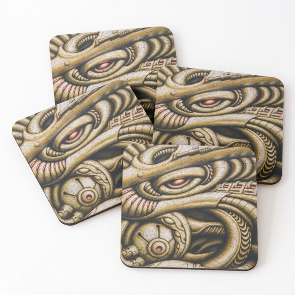 Item preview, Psychedelic biomechanical acrylic painting designed and sold by psiloglyphs.