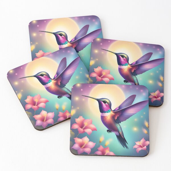 Item preview, Beautiful Hovering Hummingbird in Moonlit Night Sky designed and sold by Sticker-Tree.