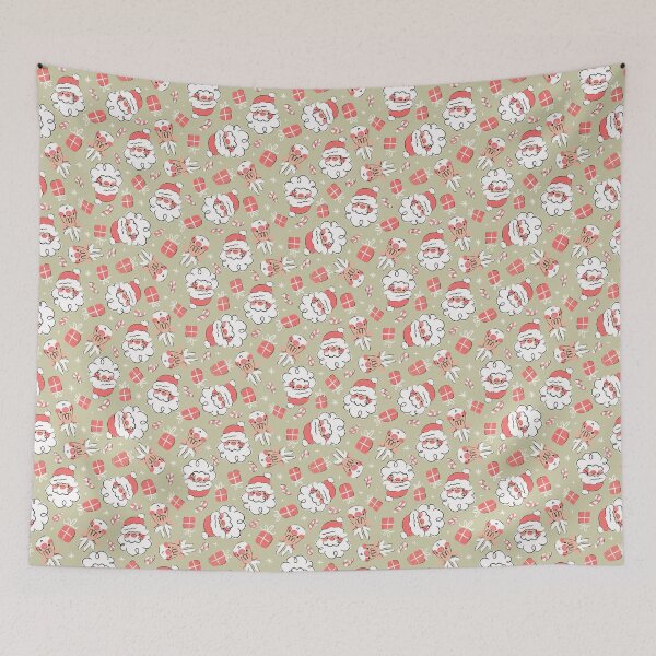 Item preview, Vintage kitsch charm Santa Claus reindeer gifts candy cane designed and sold by Caroline Rausch.