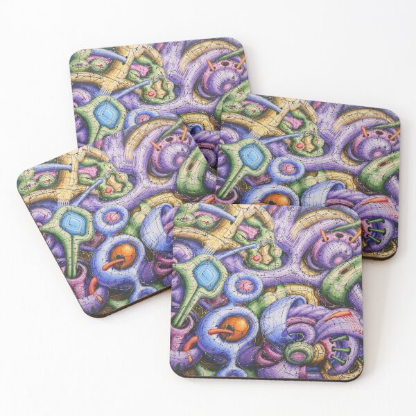 Item preview, Psychedelic biomechanical acrylic painting designed and sold by psiloglyphs.