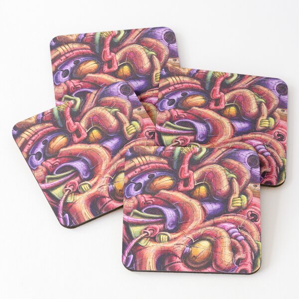 Item preview, Psychedelic biomechanical acrylic painting designed and sold by psiloglyphs.