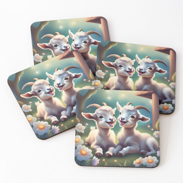 Item preview, Two Adorable Little Baby Goats Happy Together designed and sold by Sticker-Tree.