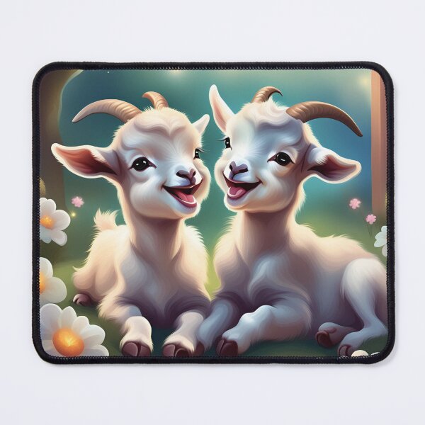 Item preview, Two Adorable Little Baby Goats Happy Together designed and sold by Sticker-Tree.