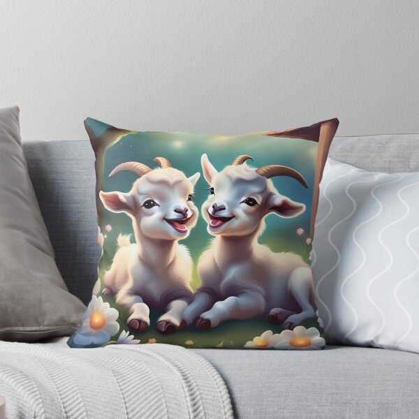 Item preview, Two Adorable Little Baby Goats Happy Together designed and sold by Sticker-Tree.