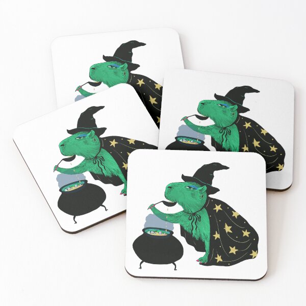 Item preview, Capybara green witch designed and sold by Ekaterina Khozatskaya.