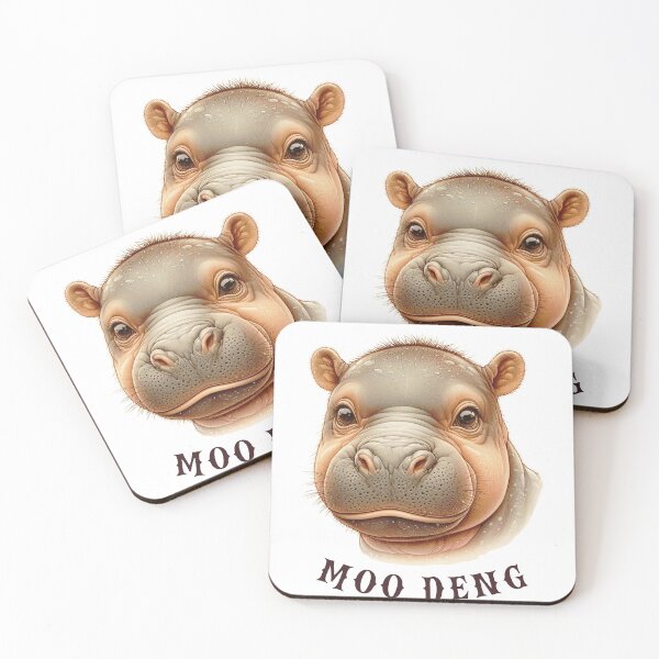 Item preview, Moo Deng - Viral Hippo Portrait designed and sold by GorinART.