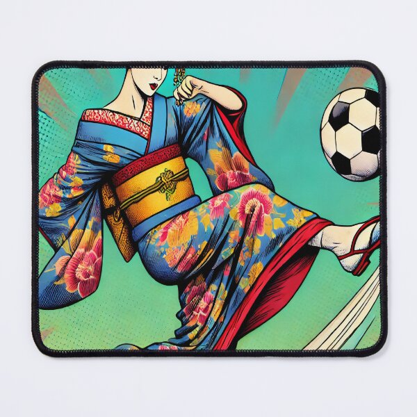 Item preview, Geisha Soccer – Dynamic Pop Art Fusion designed and sold by SakuraJapanArt.