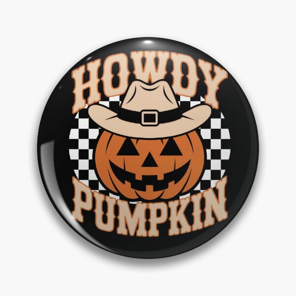 Artikelvorschau, Howdy Kürbis Halloween Cowgirl Kariertes Design entworfen und verkauft von Magic-Humor.