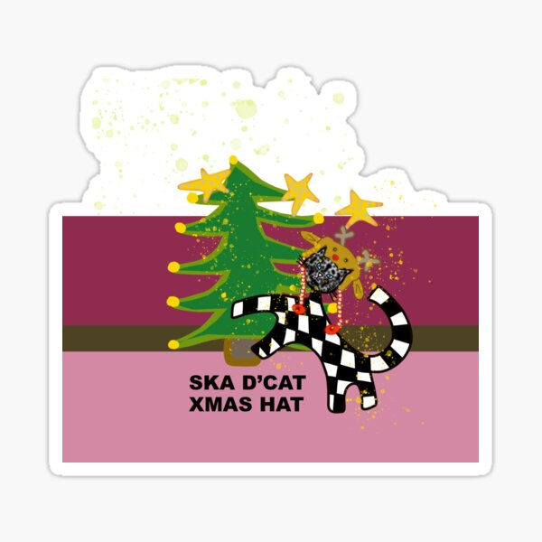 Ska d'cat Xmas hat Sticker
