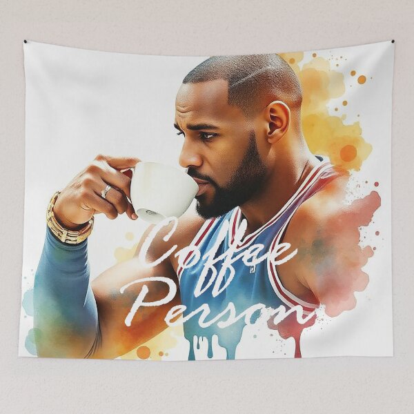 Item preview, Lebron James is drinking Coffee watercolor Painting  designed and sold by Juana-.