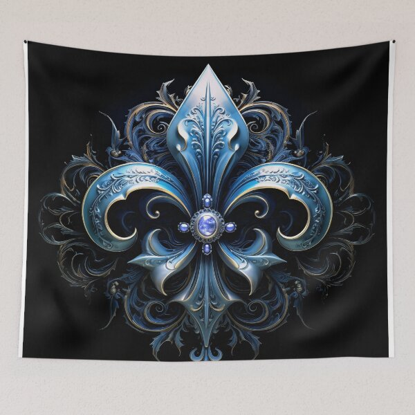 Item preview, Blue Gothic Fleur de Lys designed and sold by effervescence.