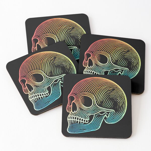 Item preview, Colorful Rainbow Skull Outline designed and sold by Blink Art Studio.