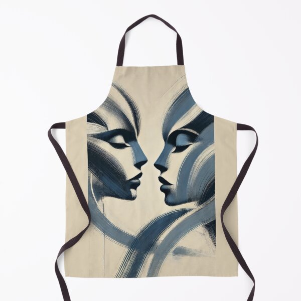 Item preview, Abstract Blue Faces - Dual Portrait designed and sold by Blink Art Studio.