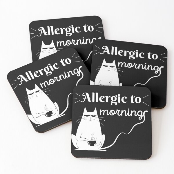 Item preview, Cat Allergic to Mornings designed and sold by GediaPrints.