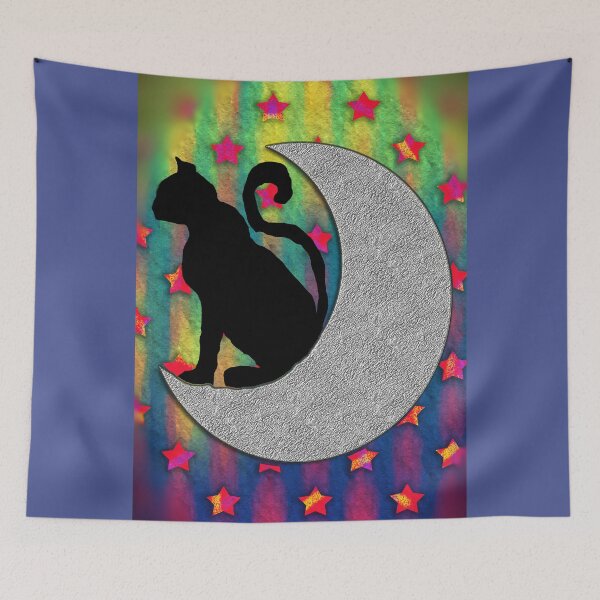 Item preview, Cat on a Moon designed and sold by bloomingvine.