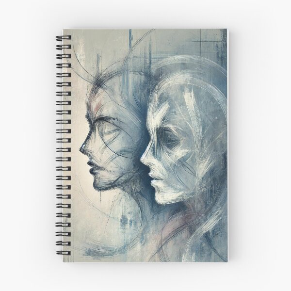 Item preview, Abstract Blue Faces - Dual Portrait designed and sold by Blink Art Studio.