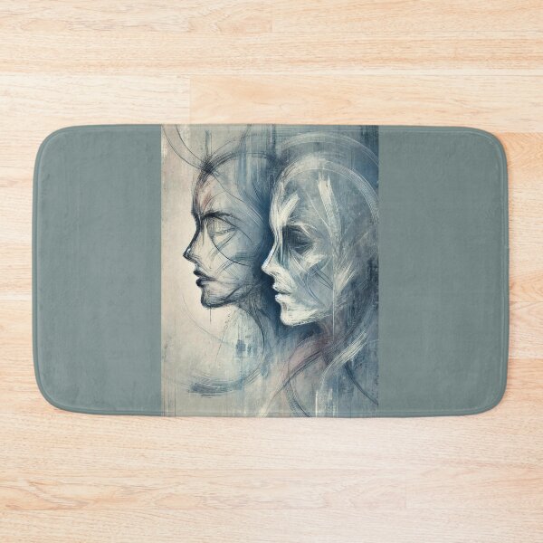 Item preview, Abstract Blue Faces - Dual Portrait designed and sold by Blink Art Studio.