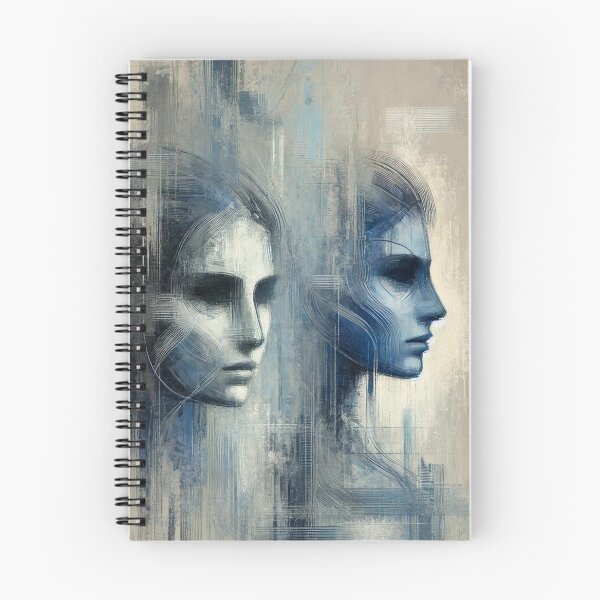 Item preview, Abstract Blue Faces - Dual Portrait designed and sold by Blink Art Studio.