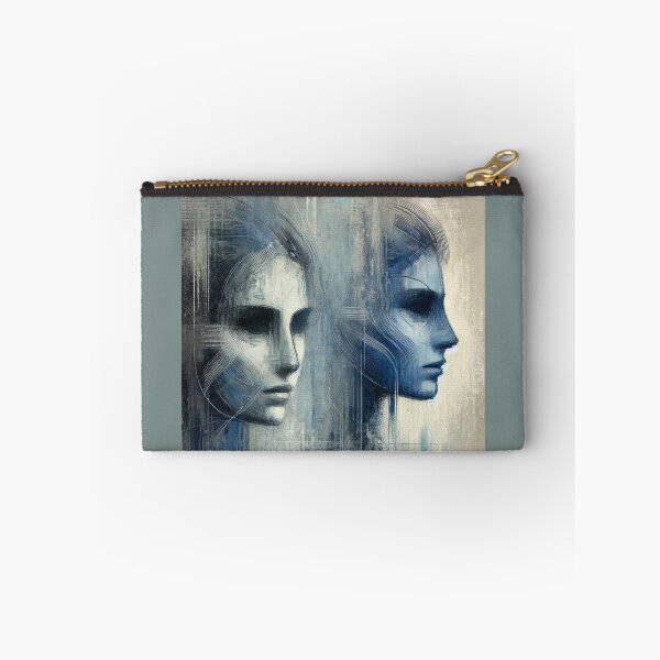 Item preview, Abstract Blue Faces - Dual Portrait designed and sold by Blink Art Studio.