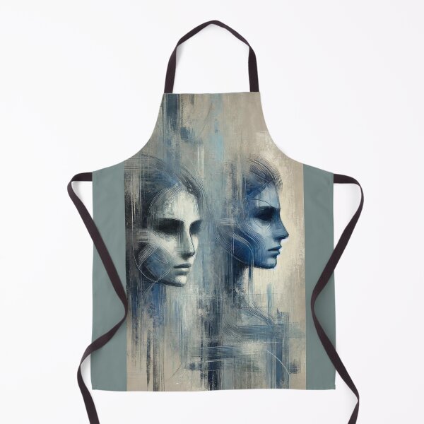 Item preview, Abstract Blue Faces - Dual Portrait designed and sold by Blink Art Studio.