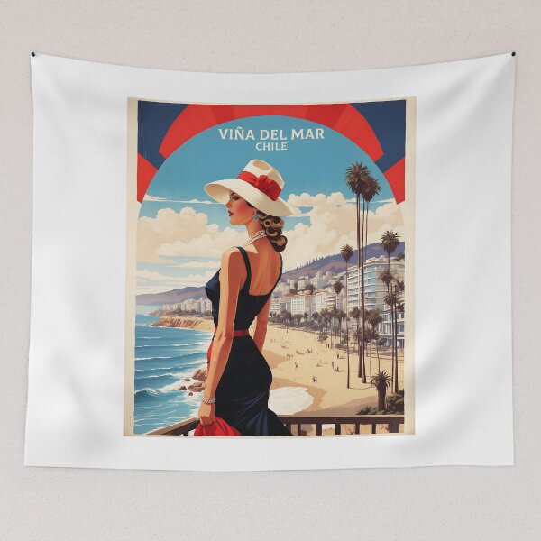 Item preview, Viña del Mar Chile Retro Vintage Poster Tourism  designed and sold by TravelersGems.