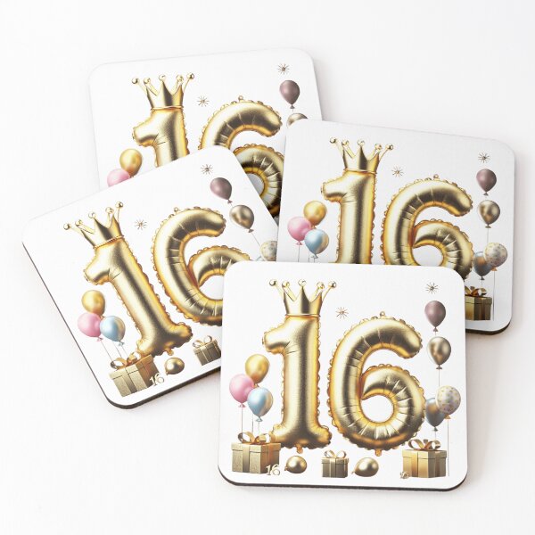 Item preview, Golden Balloon Number 16 with Crown and Birthday Party Decorations designed and sold by momo9981.