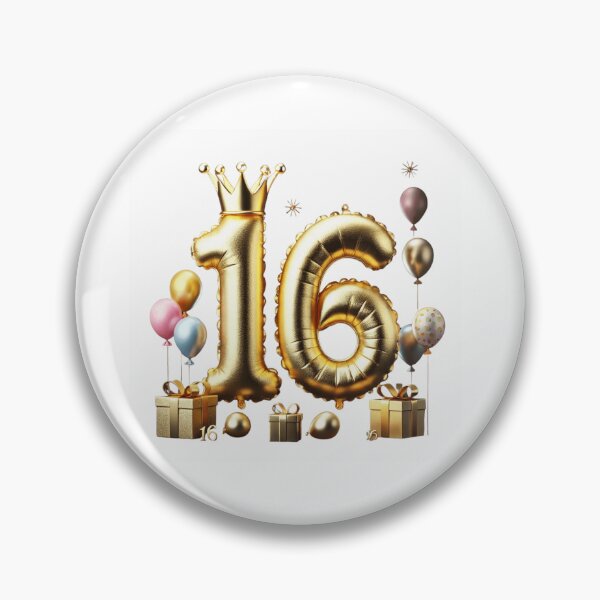 Item preview, Golden Balloon Number 16 with Crown and Birthday Party Decorations designed and sold by momo9981.