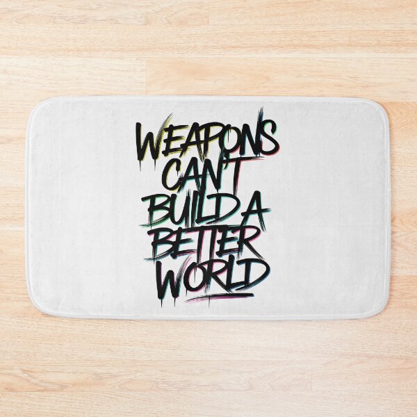 Item preview, Anti-War art – "Weapons Can’t Build a Better World" – Multicolor Typography Design designed and sold by paulo silveira.