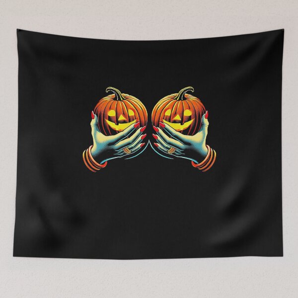 Item preview, "Double Brest Pumpkin Fun" Halloween Design designed and sold by Tabu Touch.