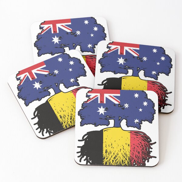 Item preview, Belgium Belgian Australian Australia Tree Roots Flag designed and sold by FlagX.