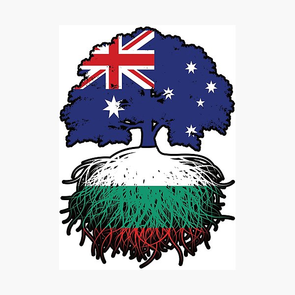 Item preview, Bulgaria Bulgarian Australian Australia Tree Roots Flag designed and sold by FlagX.
