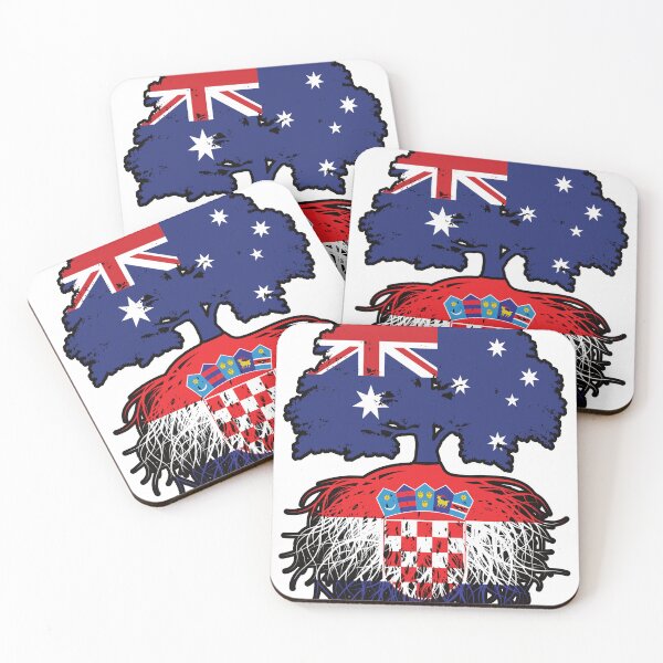 Item preview, Croatia Croatian Australian Australia Tree Roots Flag designed and sold by FlagX.