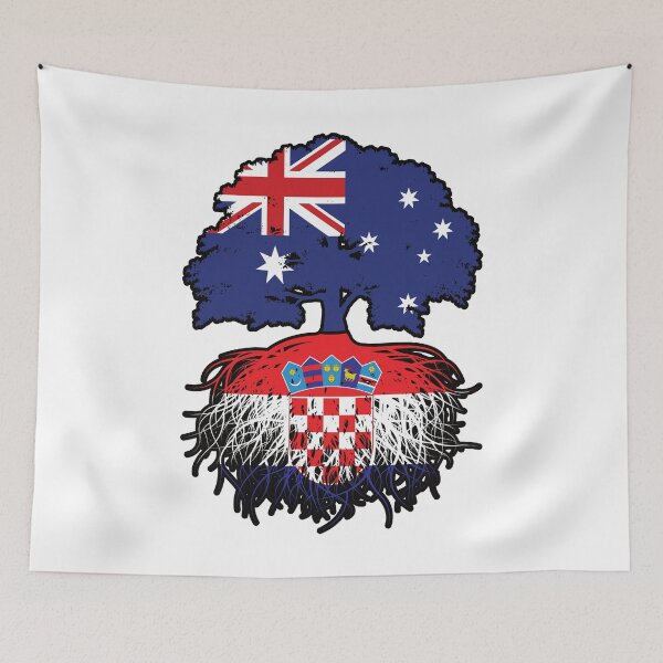 Item preview, Croatia Croatian Australian Australia Tree Roots Flag designed and sold by FlagX.