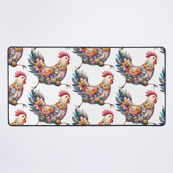 Item preview, Scandinavian Folk Art cute running Rooster Cockerel by heidiannemorris designed and sold by FOLK ART FUSION.