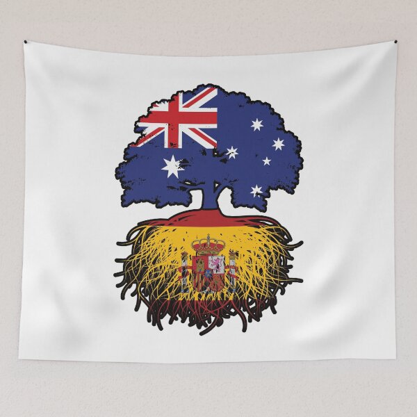 Item preview, Spain Spanish Australian Australia Tree Roots Flag designed and sold by FlagX.