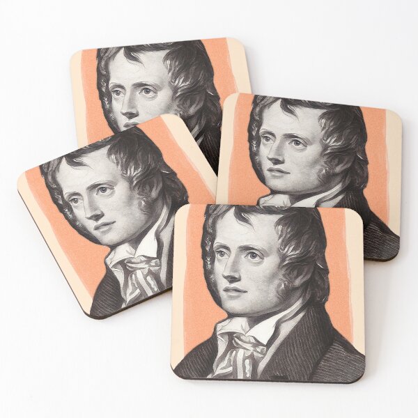 Aperçu de l'œuvre Le poète anglais John Clare - orange - illustration créée et vendue par Litstoy.