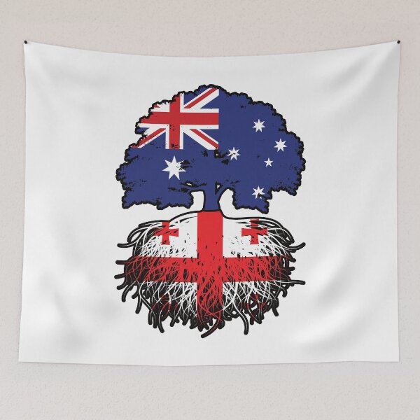 Item preview, Georgia Georgian Australian Australia Tree Roots Flag designed and sold by FlagX.