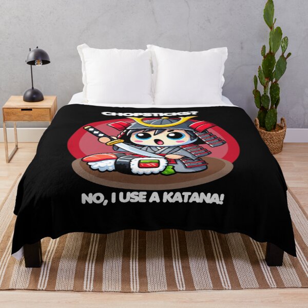 Item preview, Kawaii Samurai Slicing a Sushi - Chopsticks? No, I use a katana designed and sold by MaateoDesign.